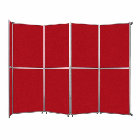 VERSARE Operable Wall Folding Room Divider 15'7" x 12'3" Red Fabric 1070427-2